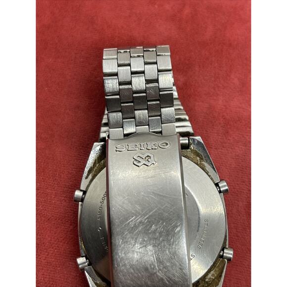 VTG 1978 Seiko A159-5009 LCD DIGITAL Chronograph Watch with Box Rare - Picture 7 of 12